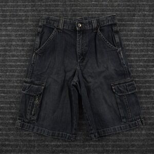 WRG Jeans Co Cargo Shorts Boys Size 14 Dark Wash Blue‎ Denim Utility Pockets